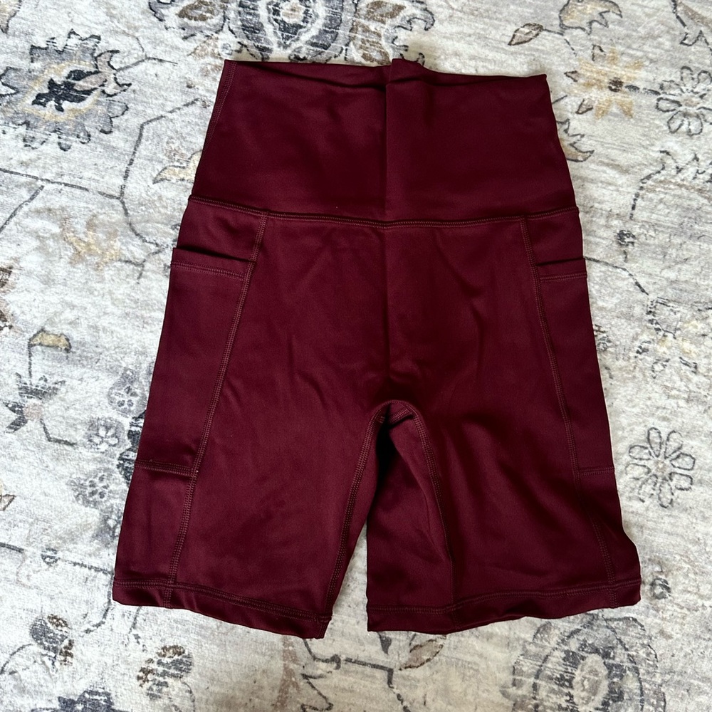 Burgundy Bike Shorts